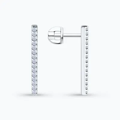 Серьги из серебра с фианитами из серебро