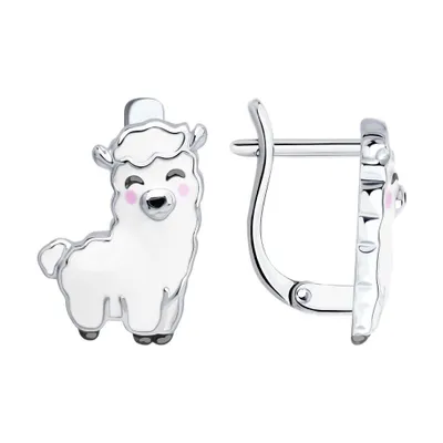 Серьги из серебра с эмалью из серебро