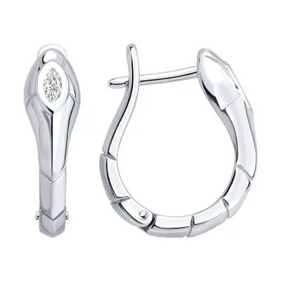 Серьги из серебра с фианитами из серебро