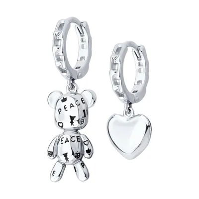 Серьги из серебра с эмалью из серебро