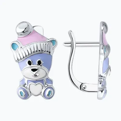 Серьги из серебра с эмалью из серебро