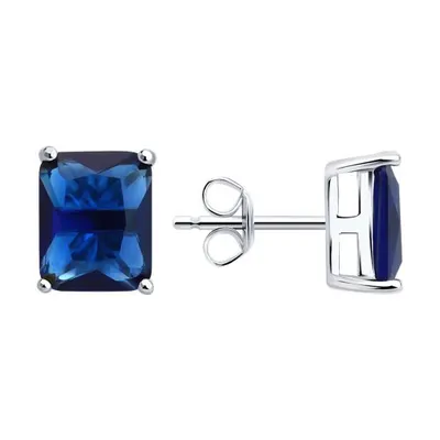 Серьги из серебра с фианитами из серебро