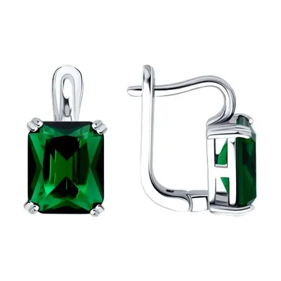 Серьги из серебра с фианитами из серебро