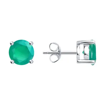 Серьги из серебра с фианитами из серебро