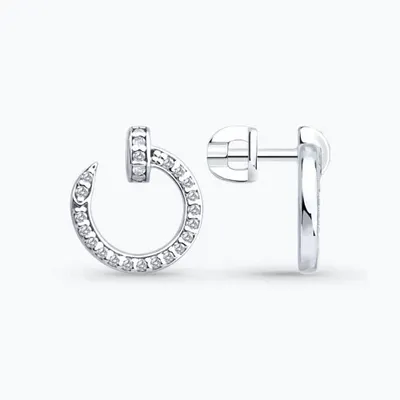 Серьги из серебра с фианитами из серебро