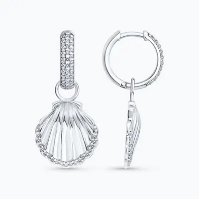 Серьги из серебра с фианитами из серебро