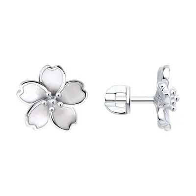 Серьги из серебра с эмалью из серебро