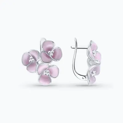 Серьги из серебра с эмалью из серебро