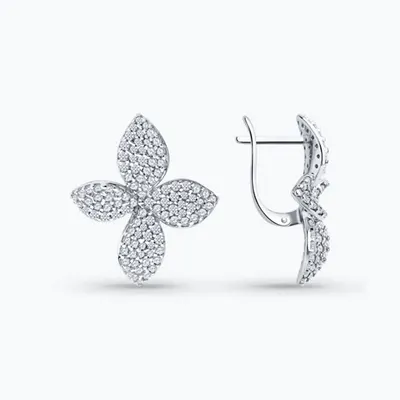 Серьги из серебра с фианитами из серебро