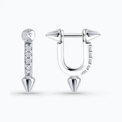 Серьги из серебра с фианитами из серебро