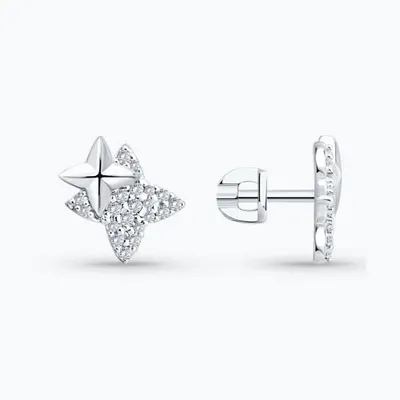 Серьги из серебра с фианитами из серебро