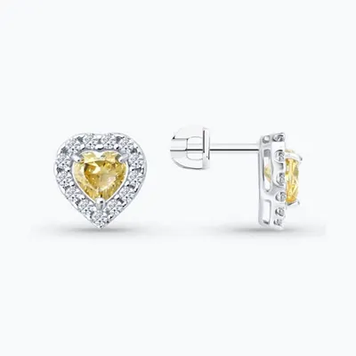 Серьги из серебра с фианитами из серебро