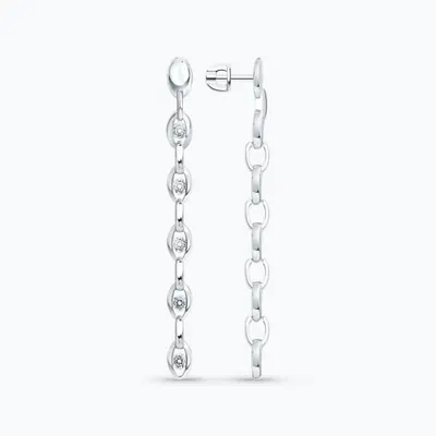 Серьги из серебра с фианитами из серебро