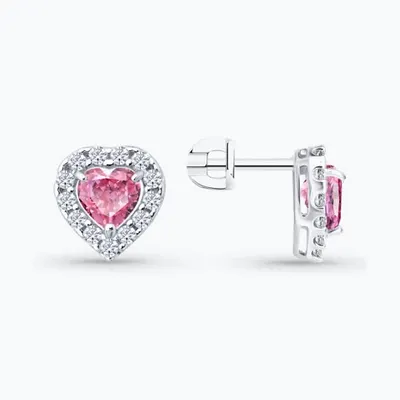 Серьги из серебра с фианитами из серебро