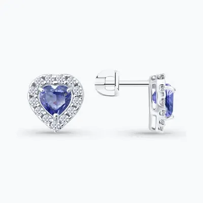 Серьги из серебра с фианитами из серебро