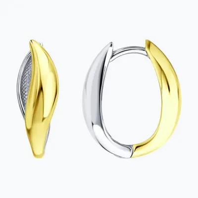 Серьги из золочёного серебра из серебро