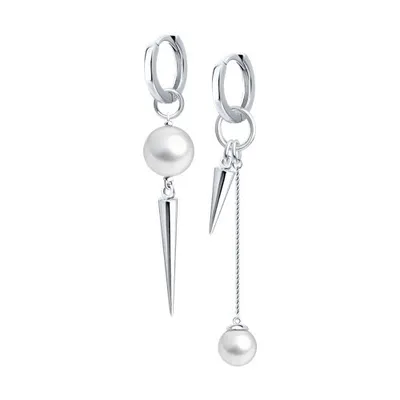 Серьги из серебра с синтетическим жемчугом из серебро