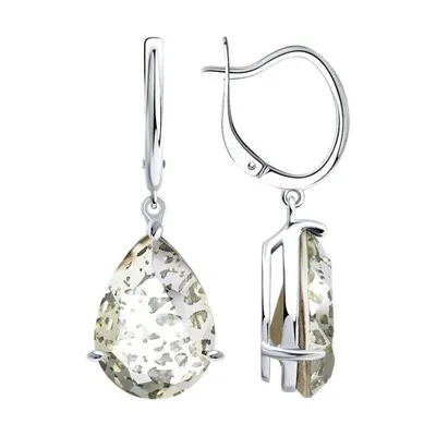 Серьги из серебра с кристаллами из серебро