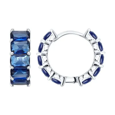 Серьги из серебра с фианитами из серебро