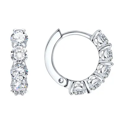 Серьги из серебра с фианитами из серебро