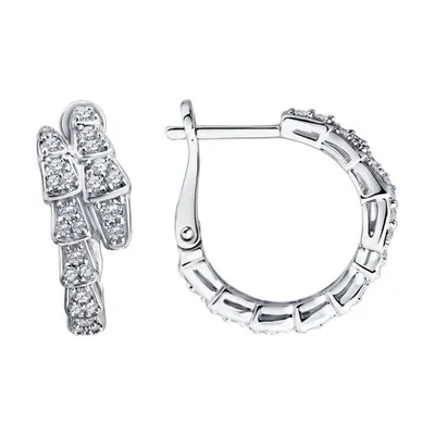Серьги из серебра с фианитами из серебро