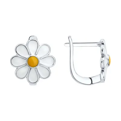 Серьги из серебра с эмалью из серебро