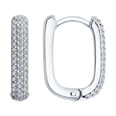 Серьги из серебра с фианитами из серебро