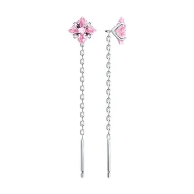 Серьги из серебра с фианитами из серебро