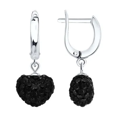 Серьги из серебра с фианитами из серебро