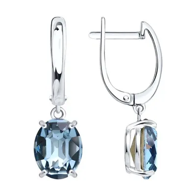 Серьги из серебра с кристаллами из серебро