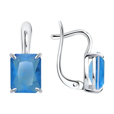 Серьги из серебра с дуплетами из серебро