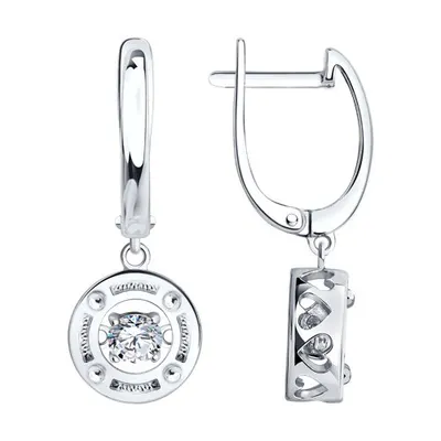 Серьги из серебра с бриллианитами из серебро