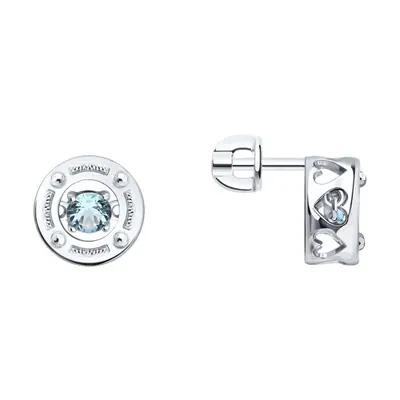 Серьги из серебра с бриллианитами из серебро