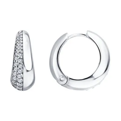 Серьги из серебра с фианитами из серебро