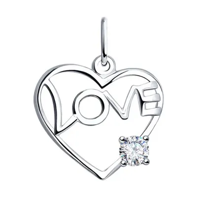 Подвеска из серебра с фианитом из серебро