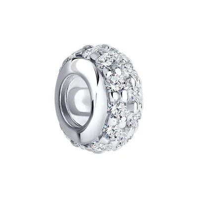 Подвеска-шарм из серебра с фианитами из серебро