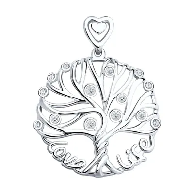 Подвеска из серебра с фианитами из серебро