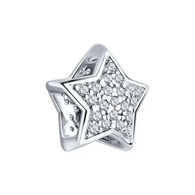 Подвеска-шарм из серебра с фианитами из серебро