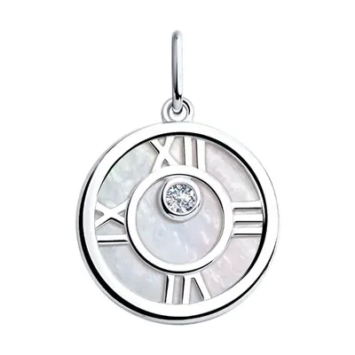 Подвеска из серебра с перламутром и фианитом из серебро