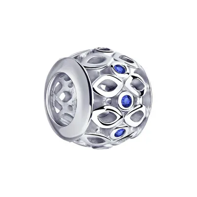 Подвеска - шарм из серебра с синими фианитами из серебро