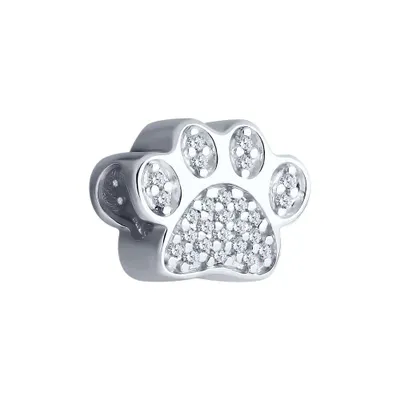 Подвеска - шарм из серебра с фианитами из серебро