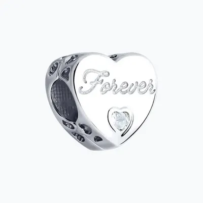 Подвеска - шарм из серебра с фианитами из серебро