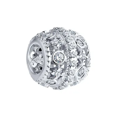 Подвеска - шарм из серебра с фианитами из серебро