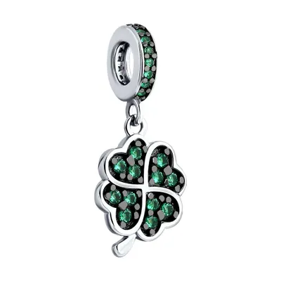 Подвеска - шарм из серебра с фианитами из серебро