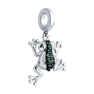 Подвеска-шарм из серебра с фианитами из серебро