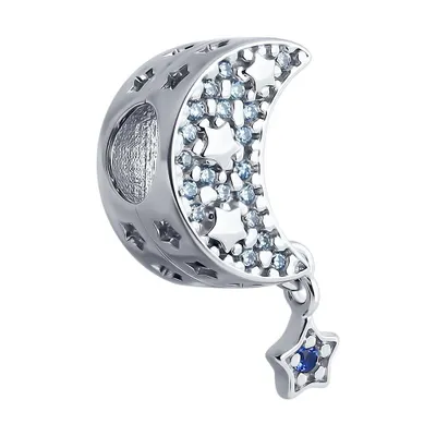 Подвеска-шарм из серебра с фианитами из серебро