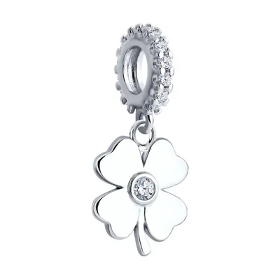 Подвеска-шарм из серебра с фианитами из серебро