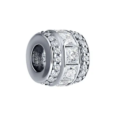 Подвеска-шарм из серебра с фианитами из серебро