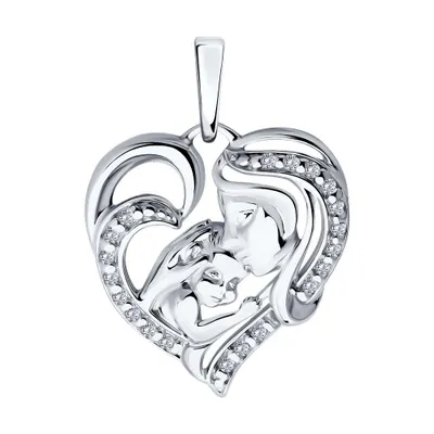 Подвеска из серебра с фианитами из серебро