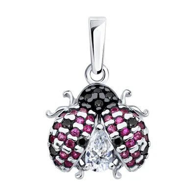 Подвеска из серебра с корундами и фианитами из серебро